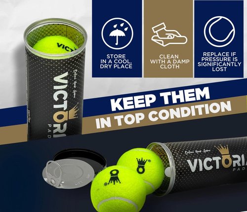 Victoria Padel Ball – Professional Padel Ball Certified by FIP – Durable Padel Balls with Consistent Bounce – Premium Felt for High Performance – Tube of 3 Tournament-Ready Balls (1 Pack)