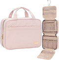 NISHEL Travel Toiletry Bag - Portable Hanging Organizer for Travel Essentials | Medium Size, Pink