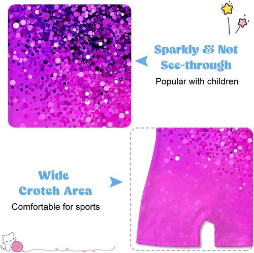 Funnycokid Girls Gymnastics Leotards - Sparkle Dance Unitards with Shorts | Mermaid Design, 2-10 Years