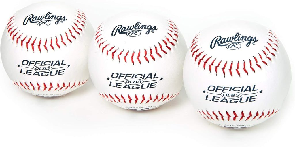 Rawlings Official League Practice Baseballs - Youth Size 8U | OLB3 | 3 Count Pack