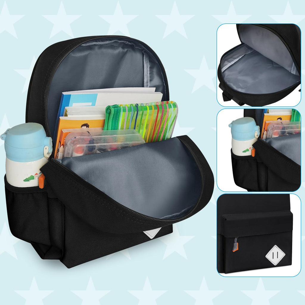 AZKAQA Little Kids Backpack for Girls Boys - Toddler Preschool Backpack School Bag Cute Kindergarten Backpack for Aged 3-6, Black