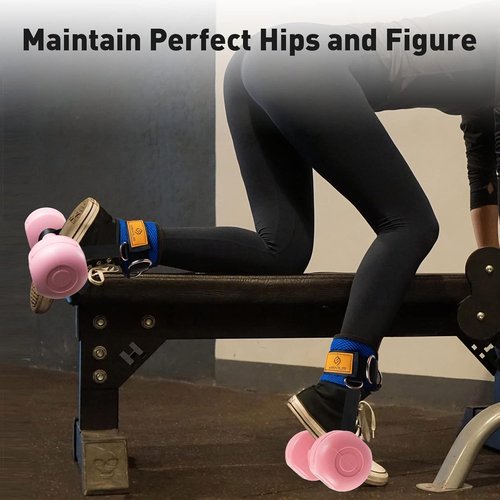 ELEAMY Ankle Straps for Dumbbells - Durable Foot Attachments for Weight Lifting & Leg Extensions