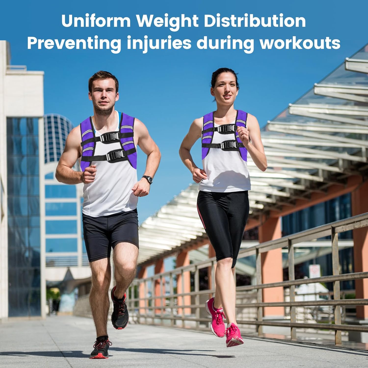 Zikopomi Weighted Vest - Adjustable 6lb to 30lb for Strength Training & Running | Reflective Stripes