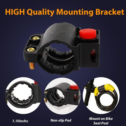 5 Digit Combination Bike Lock cabie,12mmn Heay Duty and Theft Blcycde Lock with Mounting Bracke, Resetable Security cabie Lodk, Weatherproo Zinc Ally Crinder for Bikes, Scooter Motorcycle