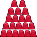 GoodtoU Drawstring Backpack Bulk, 20 Pcs Draw String Bags Cinch Bag Drawstring Gym Bag Sackpack Backpack for Women Men, Red