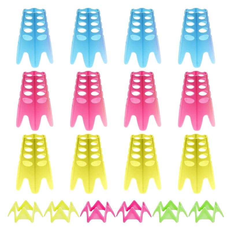 Colorful Golf Tees Set — 18 Pcs Plastic Indoor Driving Range Tees (Yellow, Green, Pink) for Golf Simulators