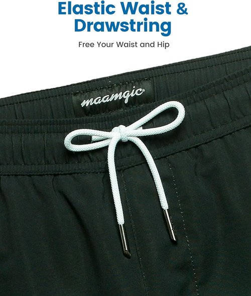 Maamgic Men's Swim Trunks - 2 in 1 Board Shorts with 7-Inch Inseam for Ultimate Comfort