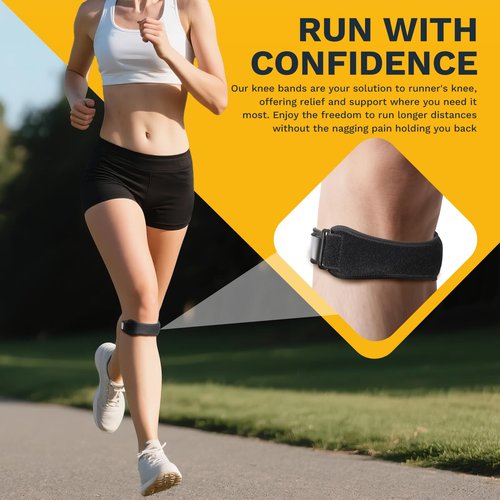 Origintek Patellar Tendon Support Strap, Adjustable Knee Support Strap Patella Band for Tendonitis, Sports, Workouts & Daily Knee Pain Relief for Men Women, Standard Fit (Fits Most) M/L, 1 Pack