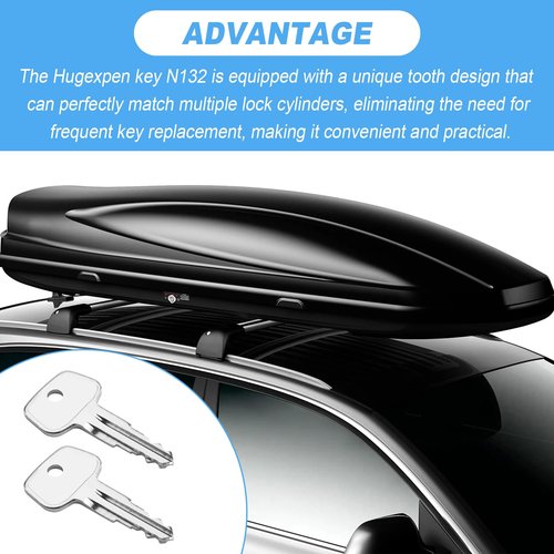 N132 Key Replacement for Thule Rack Core, Key Cylinder for Bike Rack Lock, Roof Cargo Lock, Roof Rack Locks, Cross Bars, Towers, Ski Rack Etc