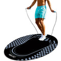 Jump Rope Mat Outdoor Indoor, Oval 52'' x 36'' Non-slip Fitness Exercise Mat, 5mm Shock Absorption Extra Thick Design, Suitable for Home Gym Floor, Concrete Jump Roping black