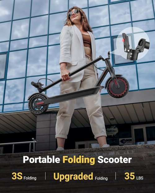 MAXSHOT Electric Scooter - High-Speed Folding E-Scooter with Dual Suspension | 350W Motor, 21-28 Mile Range, 8.5/10/14" Tires
