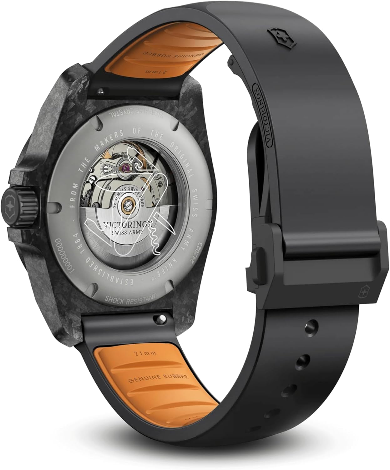 Victorinox I.N.O.X. Automatic Watch - Black Dial & Rubber Strap, 41mm | Durable & Stylish Timepiece