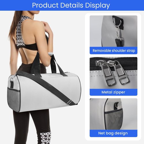 C&F BOGMOST Small Gym Bag - Lightweight Waterproof Duffel for Travel & Workouts | Grey, Large