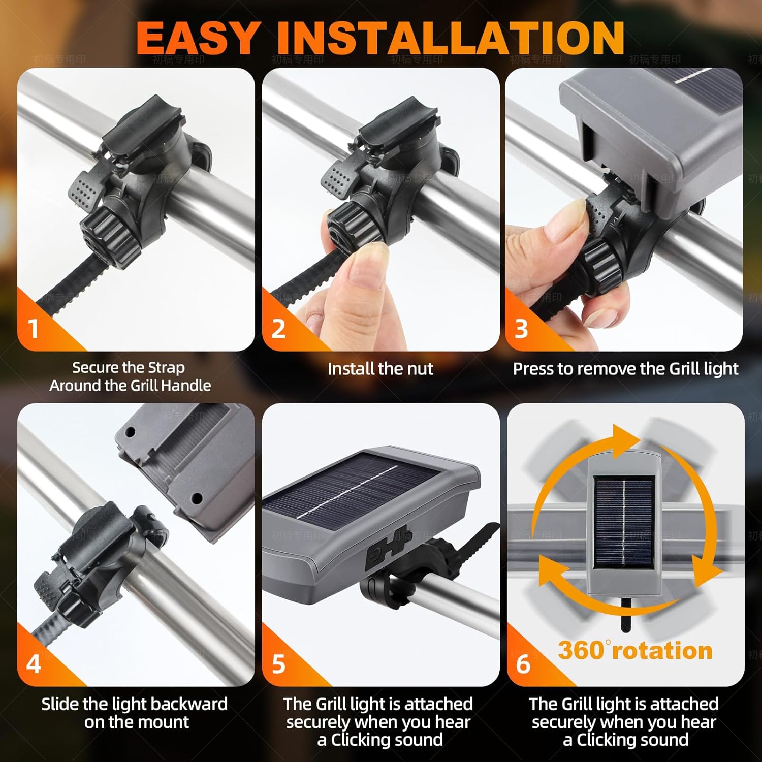 Skiennix LED Grill Light - 360° Rotatable Head & USB-C Rechargeable Battery - Perfect for Outdoor Grilling & Camping