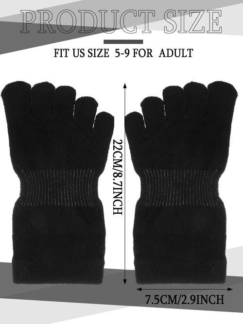 Bencailor Women Toe Socks Cotton No Show Ankle low Cut Socks Five Toes for Women Men Athletic Running Supplies(White,Black,Gray,8 Pairs)