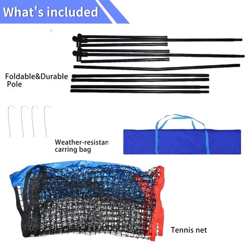 FLITURE Badminton Net - Height Adjustable Portable Pickleball & Volleyball Net - 10 FT Wide Foldable Soccer Tennis Net with Poles for Kids Backyard Games Indoor Outdoor Use