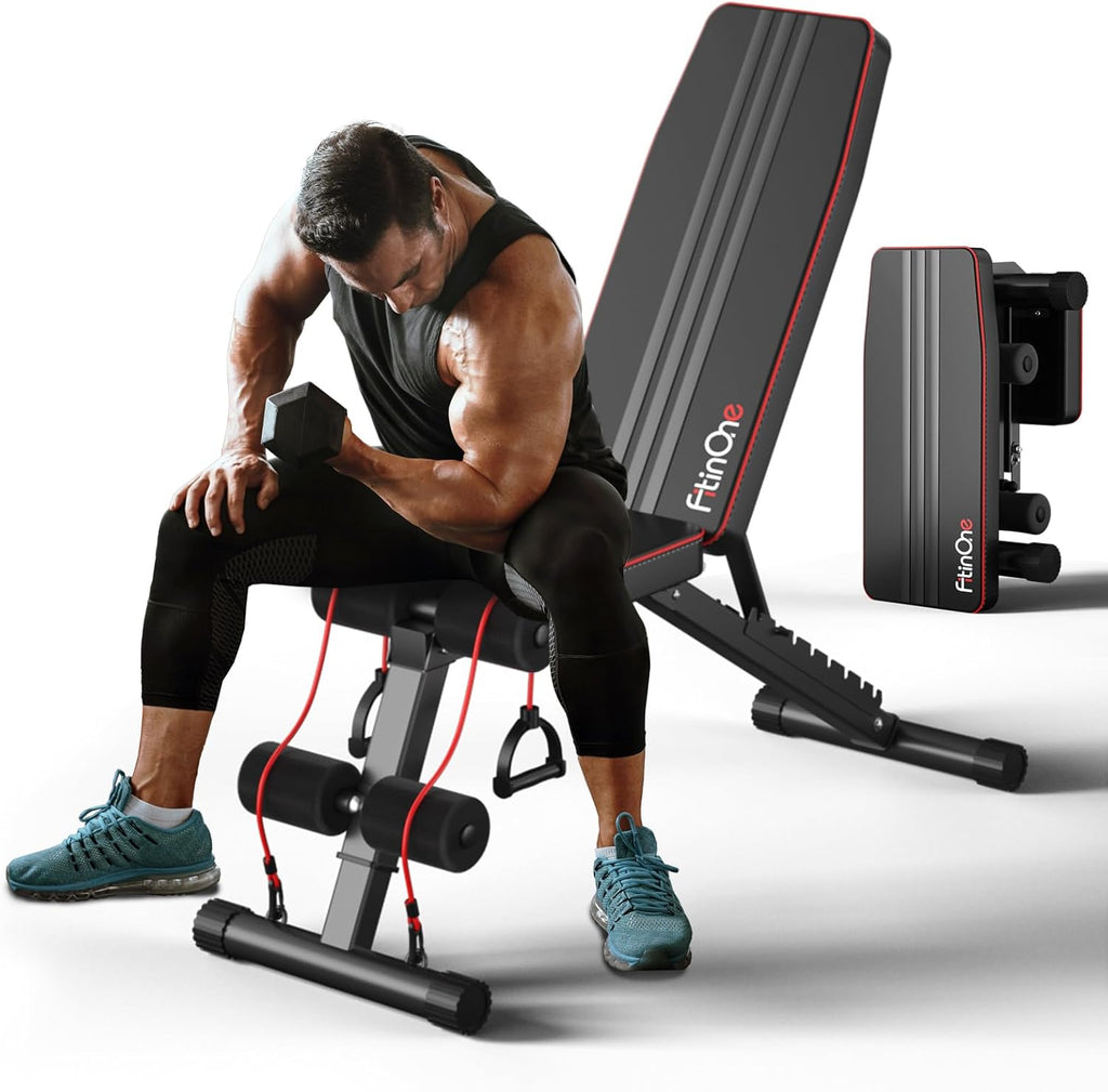 Skiennix Adjustable Folding Weight Bench - 660 lbs Capacity | Multi-Functional Home Gym Equipment