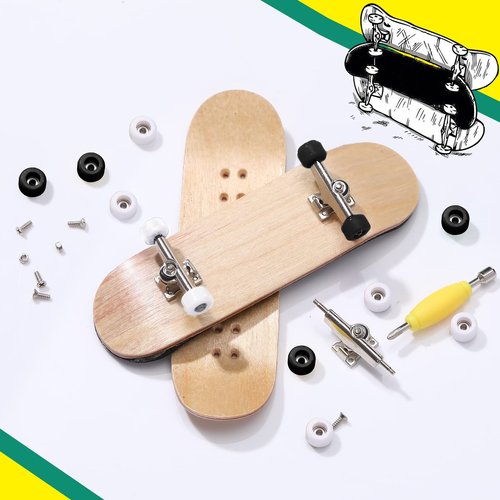 Zhehao 16 Pcs Standard Fingerboard Tool Set CNC Lathed Fingerboard Bearing Wheels Nut Driver Screwdriver for 34 mm Skateboard Trucks(Black and White)