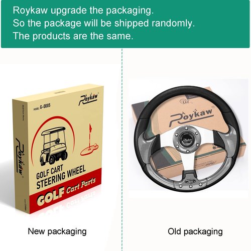 Roykaw Golf Cart Universal Steering Wheel Compatible with EZGO RXV TXT, Club Car DS Precedent Tempo, Yamaha G29 Drive Drive 2,Universal Design for Most Golf Cart