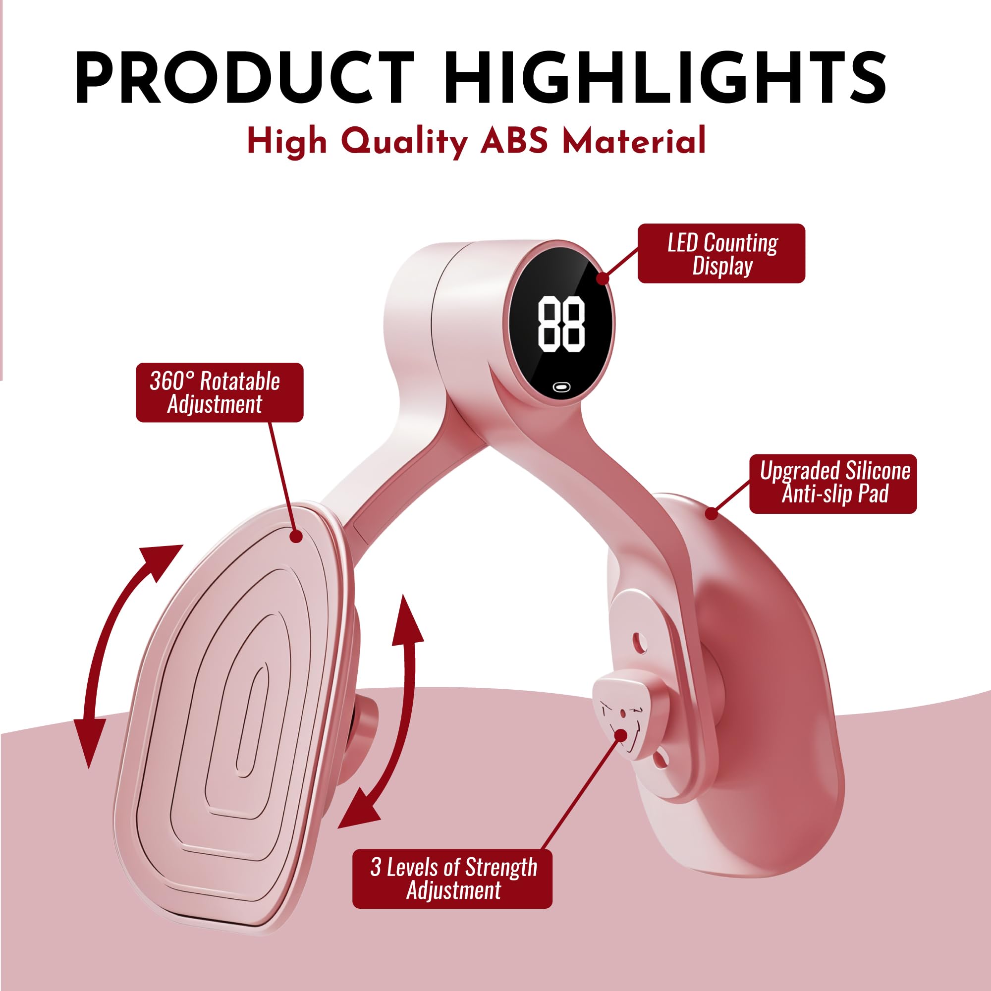 Pelvic Floor Thigh Exercise Device - Portable Kegel System Strengthening Exerciser for Men Women Inner Outer Muscle - Hip Abductor Master Trainer & Leg Workout Toner Equipment for Home Fitness