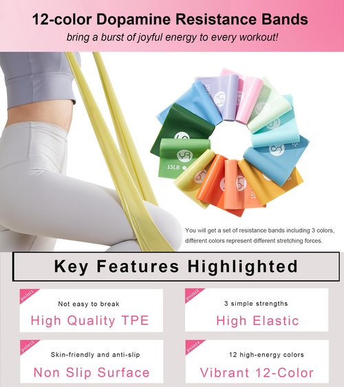RYTMAT Resistance Bands, 6.5ft Long Non-Latex Elastic Stretch Bands, Exercise Bands for Physical Therapy, Yoga, Pilates, Rehab, Home Gym Workouts, Strength Training (Orange)