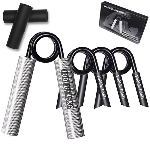 Grip Strength Trainer 4 Pack, 100LB-250LB Hand Gripper Strengthener, Non-Slip Heavy-Duty Forearm Strengthener, Hand Gripper for Muscle Building and Hand Rehabilitation Exercising with Gift Box