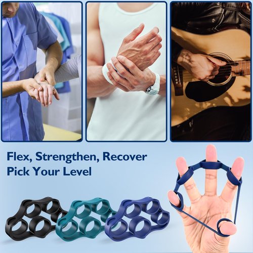 FitBeast Grip Strength Trainer - 9-Piece Finger Exerciser Kit for Forearm Strength & Recovery