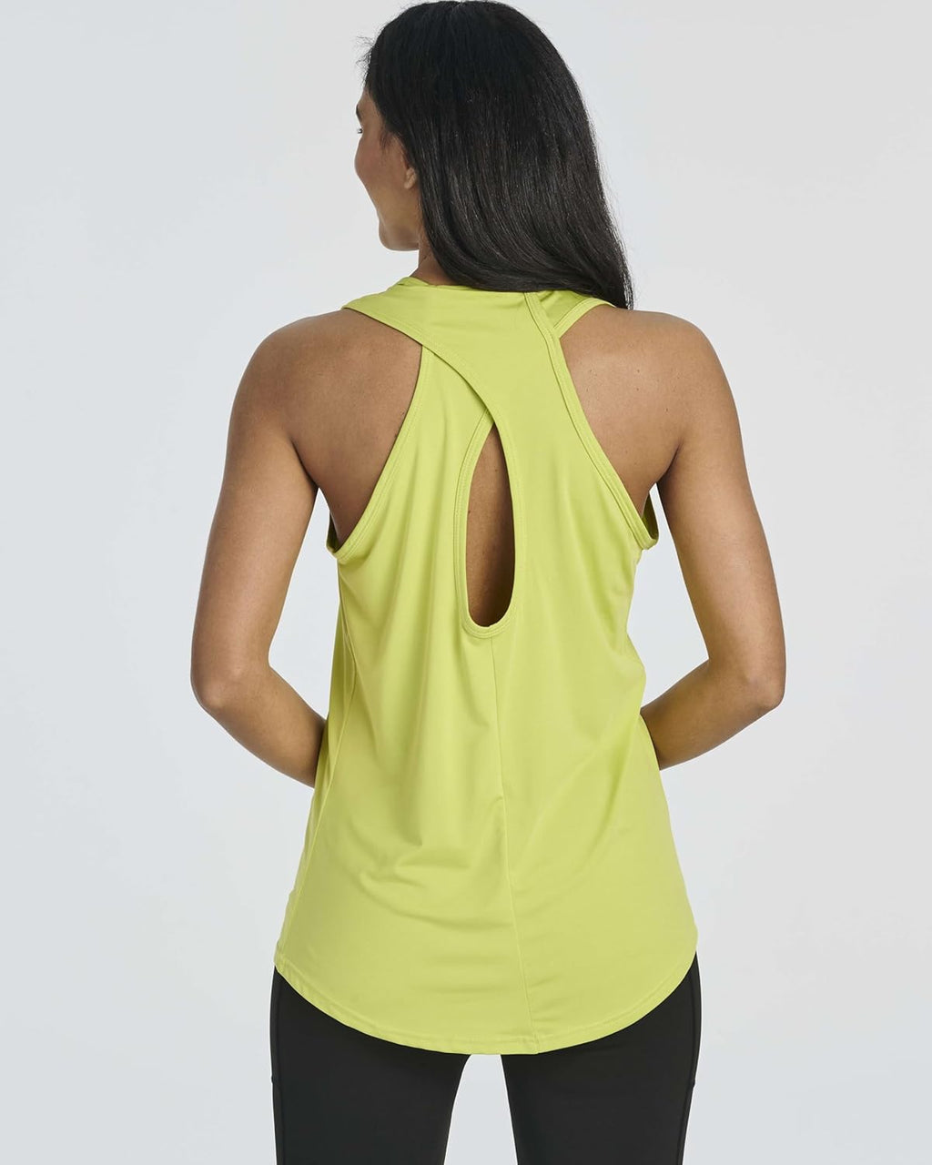 Real Essentials Women's Crossback Keyhole Workout Tank Top - Dry-Fit Sleeveless Yoga Gym | Plus Sizes Available