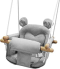 GFU Baby Swing - Secure Canvas Infant Swing for Indoor & Outdoor Use | Wooden Hanging Seat