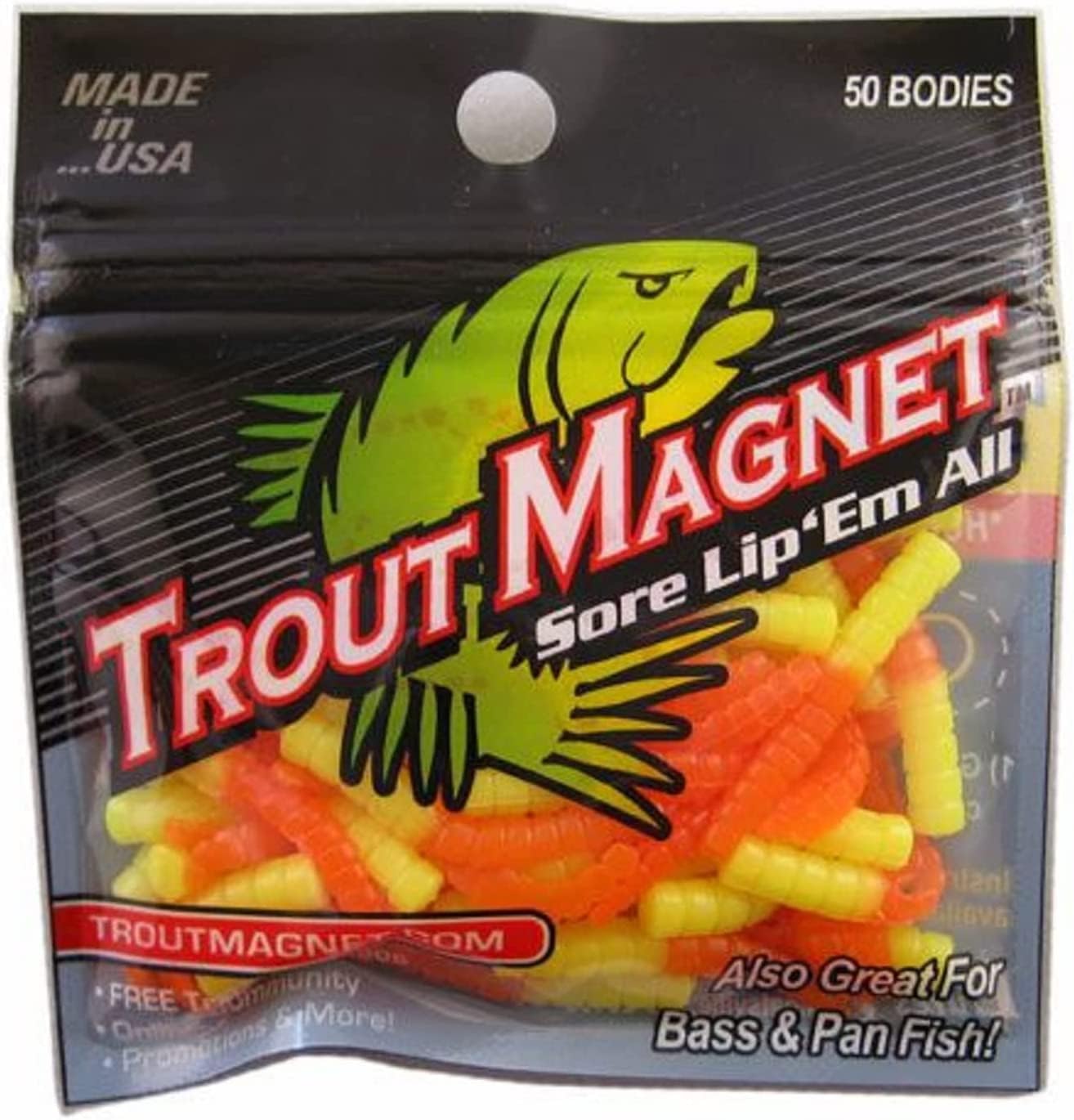 Trout Magnet | 50-Pack Split-Tail Grub Bodies for Enhanced Fishing Success