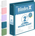 BinderX Extra Durable 2-Inch 3-Ring Binder - Customizable View Cover & Inside Pockets | Navy Blue, Fits 450 Sheets