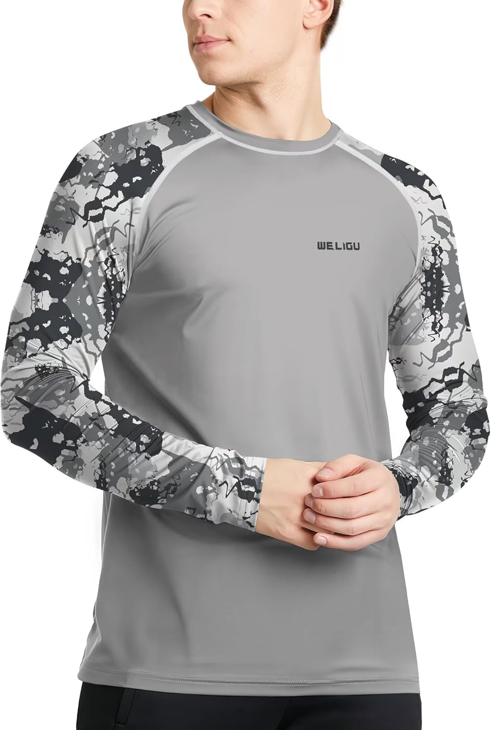 Skiennix Men's Long Sleeve Swim Shirt - UPF 50+ Sun Protection for Fishing & Hiking | Lightweight