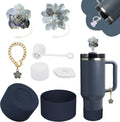 Stanley Cup Accessories Set - 3-Piece Silicone Spill-Proof Stopper & Cute Flower Handle Charm | Twilight Color