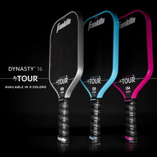 Franklin Sports Pro Pickleball Paddles - FS Tour Series Carbon Fiber Paddles - Official USA Pickleball (USAPA) Approved Rackets - Dynasty Pro Player - 16mm Polymer Core - Gray