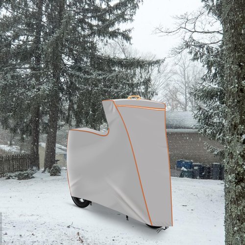 Electric Scooter Cover, 47 x 43 x 8 inches 1680D Oxford Cloth Suitable for Seated and Seatless Models Waterproof And UV -Resistant Dustproof Windproof Protection All Season Universal Fit Silver