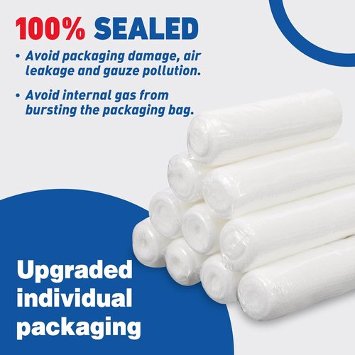 AZEN Gauze Rolls Bandages - 100 Pack, 3 in x 4.1 Yards | Premium First Aid & Medical Supplies