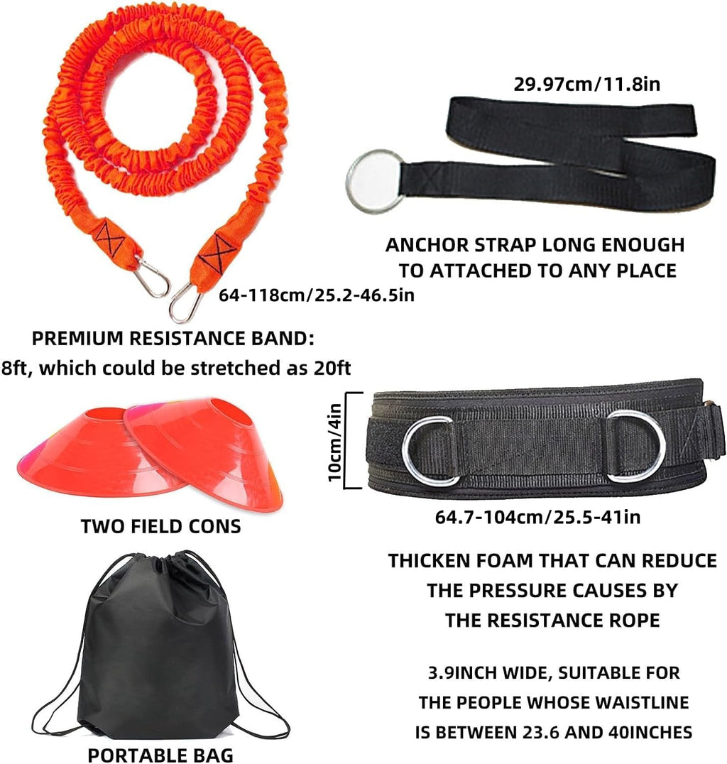 Speed Training Equipment - Resistance Bungee Band Set for Agility & Strength | Multi-Sport Use