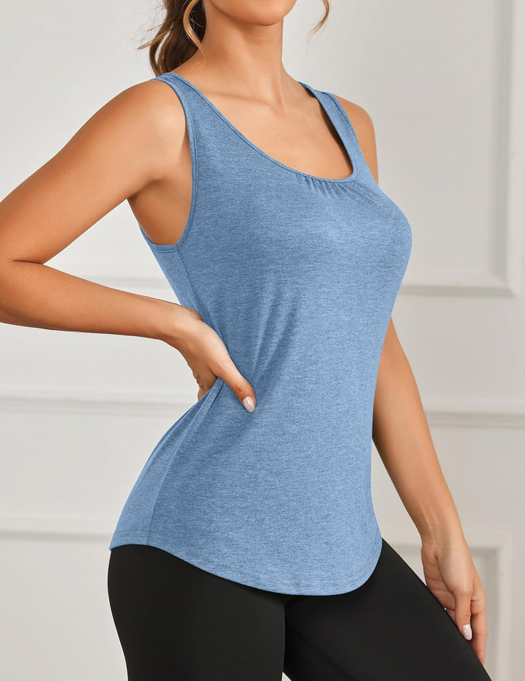 PINSPARK Women's Workout Tops - Lightweight Racerback Tank Shirts for Yoga & Gym | 2-Pack S-3XL