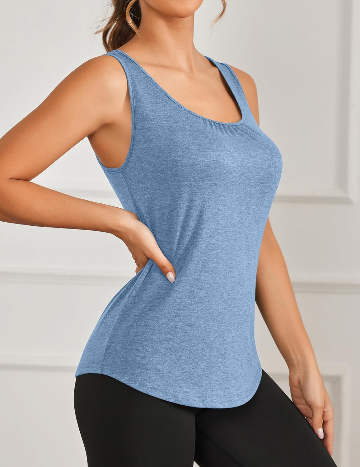 PINSPARK Women's Workout Tops - Lightweight Racerback Tank Shirts for Yoga & Gym | 2-Pack S-3XL