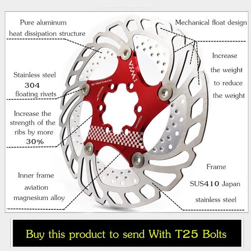 YBEKI Premium Floating Disc Brake Rotor (140/160/180/203mm) - 7075-T6 Aircraft Aluminum Core & Stainless Steel - 72° 6-Bolt Design for MTB/Road/BMX - 0.08mm Precision & Enhanced Heat Dissipation