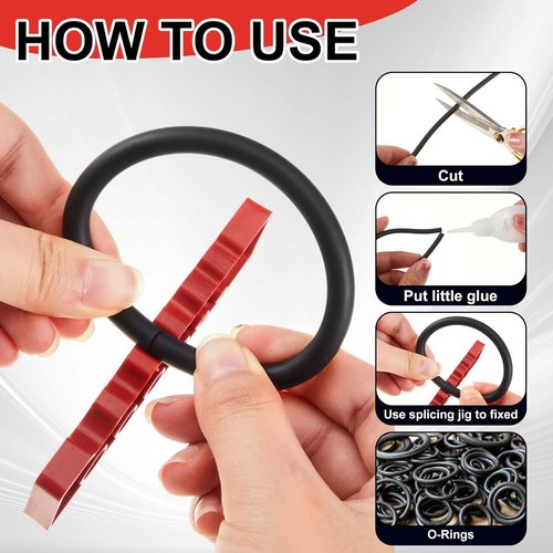 Nuanchu Buna-N O Ring Splicing Kit - 70A Nitrile Rubber with 9 Sizes, Cutting Block & Tools