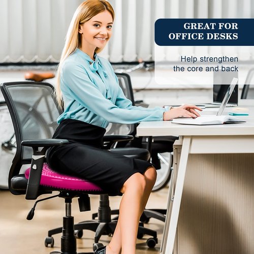 Wobble Cushion，Wiggle Seat，Balance Disc （Extra Thick 34cm/13.4in），for Balance Stability Training, Improve Sitting (Pink)