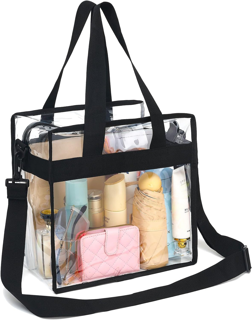 Skiennix Clear Stadium Bag - 12x6x12 Jelly Tote for Women | Zippered Beach & Concert Tote