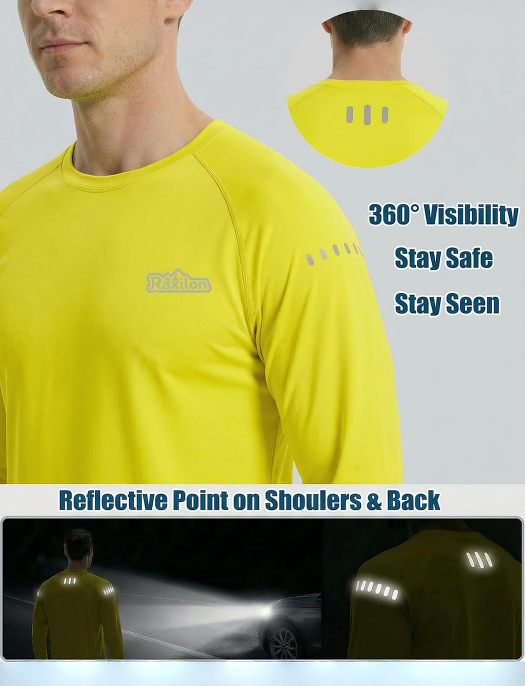 Skiennix Men's UPF 50+ Sun Protection Long Sleeve Shirts - Quick Dry Athletic Fishing Tops | 3 Pack