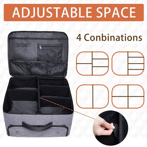 MAQTOIZ Golf Trunk Organizer 2 Layer, Car with Ventilated Compartment for Pair Shoes, Storage Locker Accessories, Balls, Tees, Clothes, Gloves, Gifts Men Grey