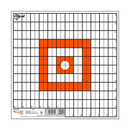 Allen Company Ez-Aim 12 inch x 12 inch Paper Grid Target, 12 Targets per Pack, Orange