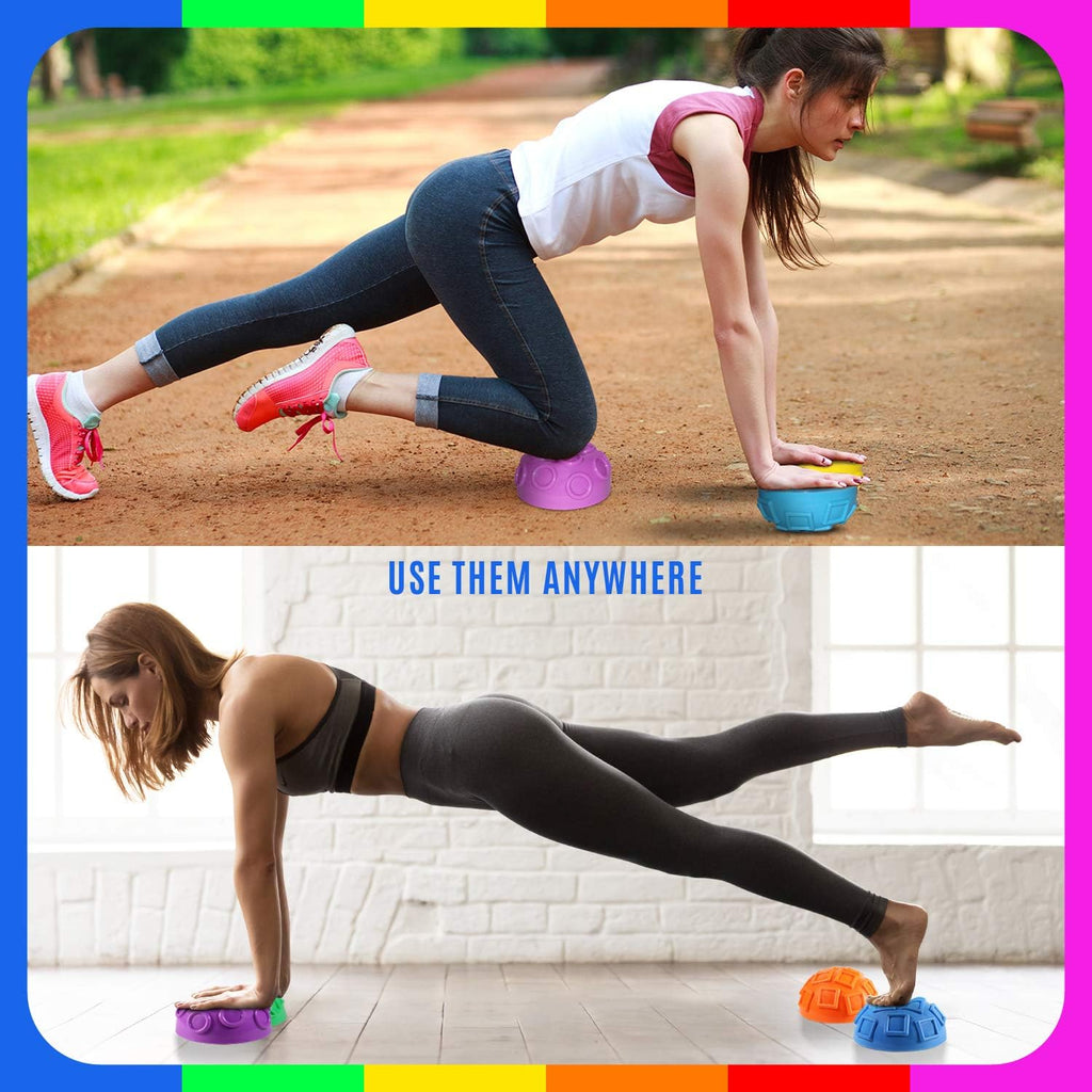 Yes4All Hedgehog Balance Pods - Core Body Exercise Balance Set for Youth & Adults | Includes Hand Pump - Set of 5