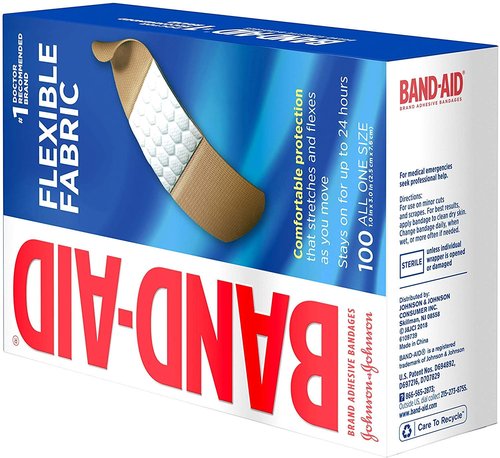 Johnson & Johnson Band-Aid Woven Adhesive Bandages - 1" x 3", Tan | Box of 100