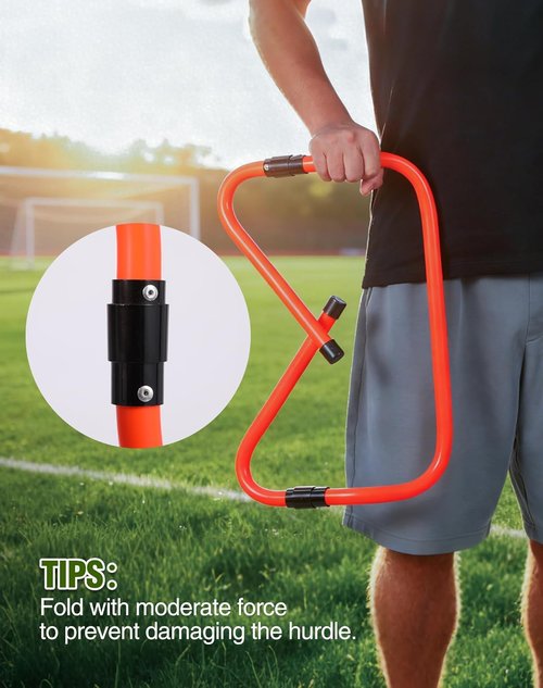 Lineslife Adjustable Agility Hurdles - Portable Speed Training Equipment with 4 Height Options for Athletes & Kids