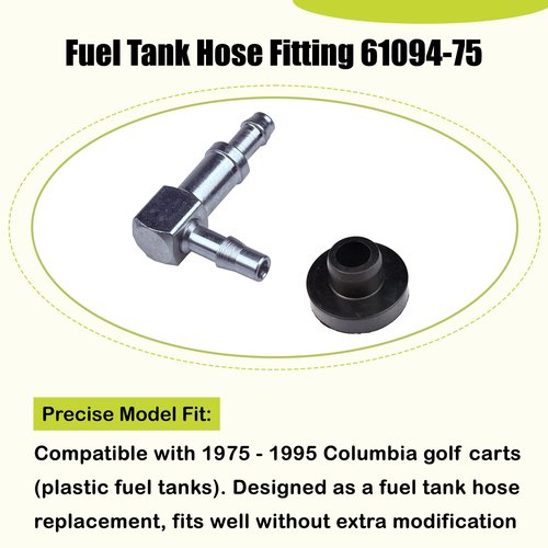 EXQUIPLEM Fuel Tank Hose Fitting 61094-75: For Columbia Golf Cart (1975-1995) & similar motorcycles. NOT Harley original, only compatible with relevant models